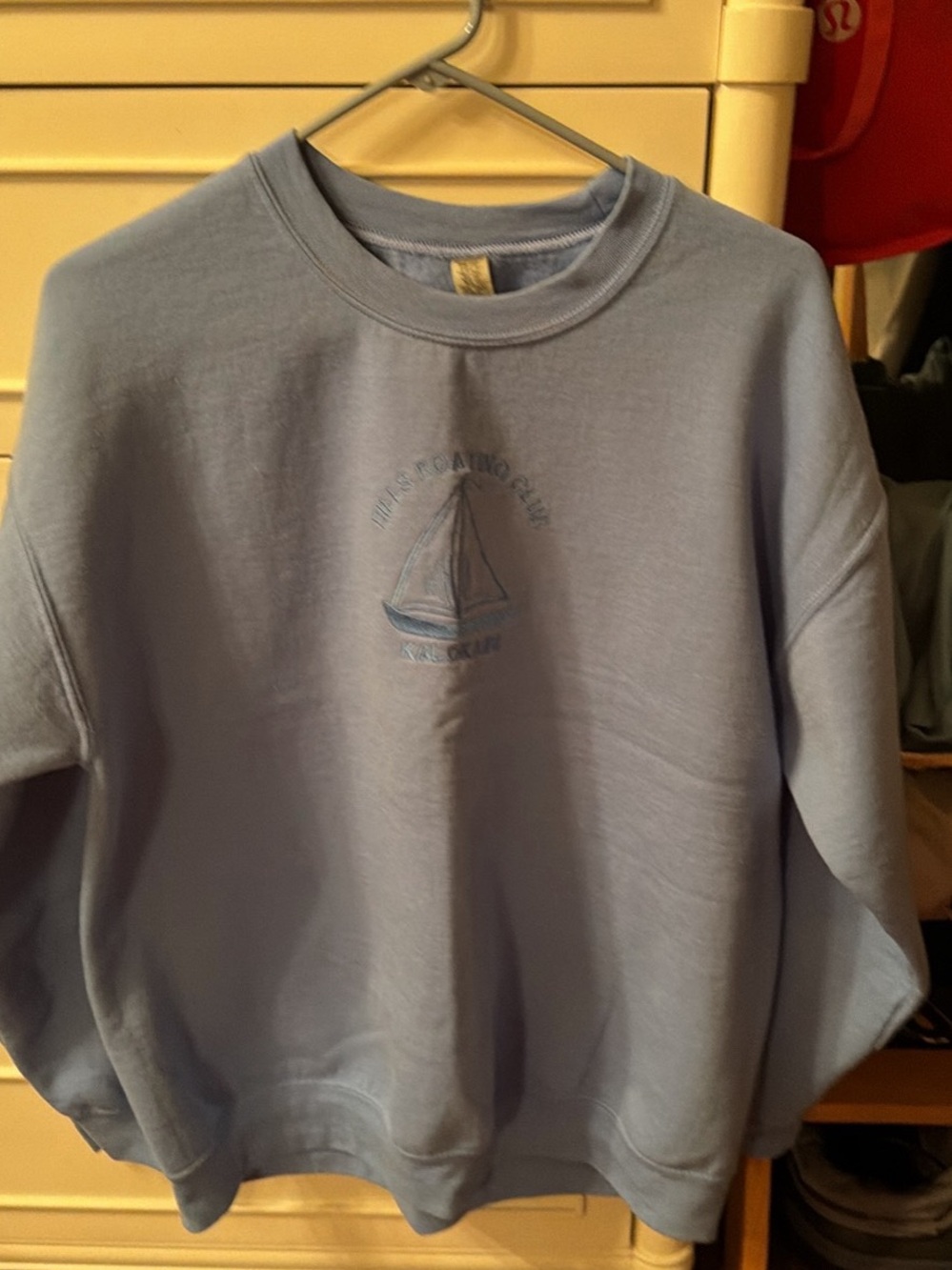 Light Blue Sailboat Graphic Crewneck Sweatshirt